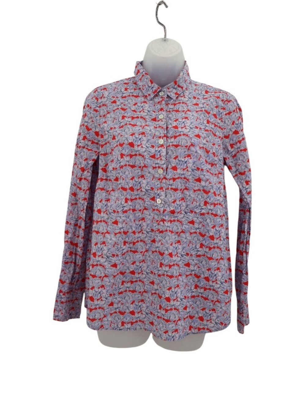 J Crew Liberty of London Matilda Tulip Floral Popover Shirt Top Size 6 Cotton